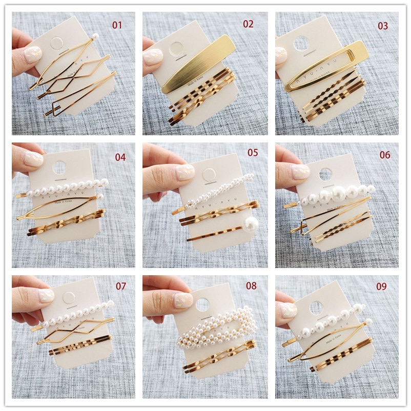 Gold Metall Haar Pins Set Perle Haar Clip für Frauen Haar Barrettes Haar Clips für Mädchen Styling Zubehör