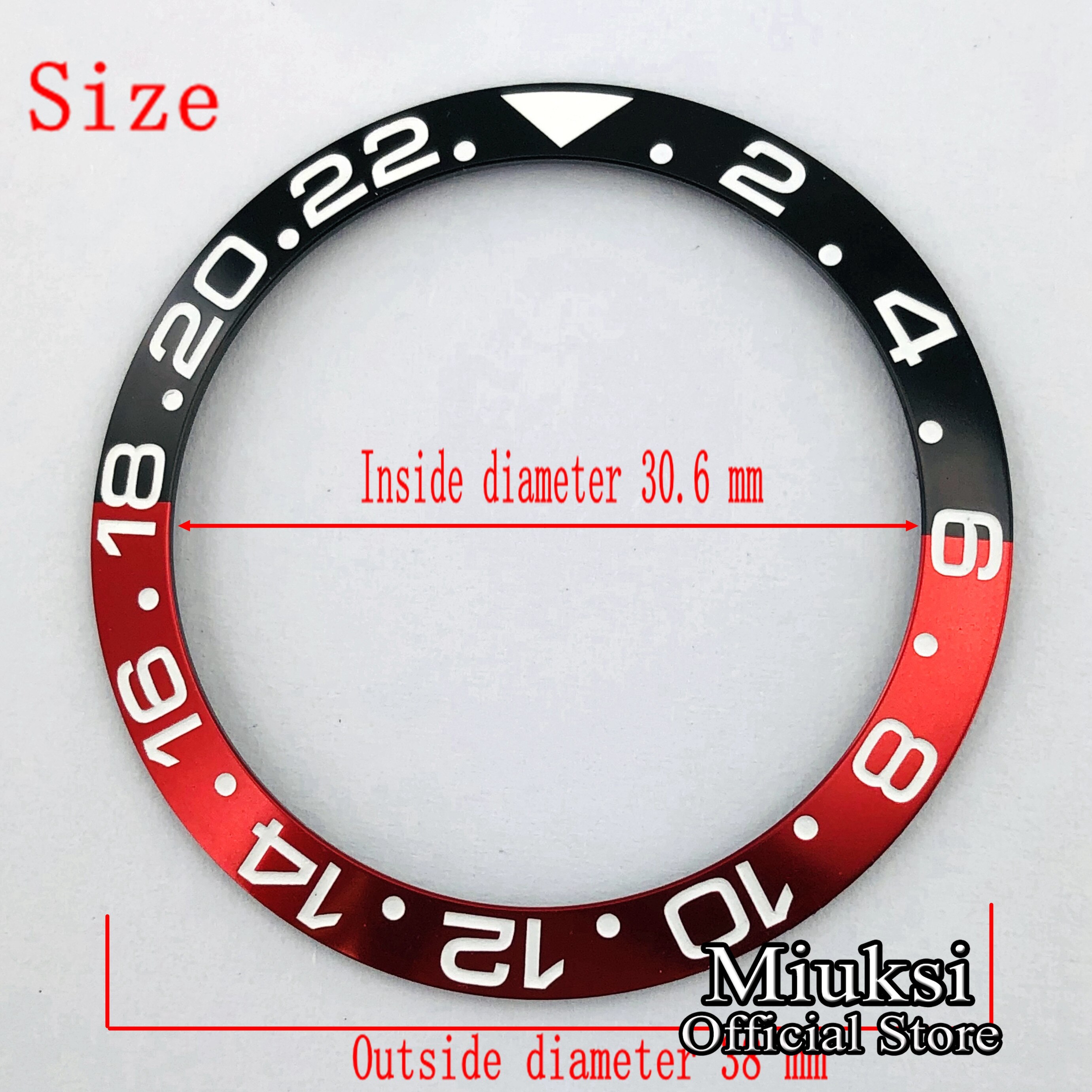 Miuksi ur dele 38mm keramik/titanium bezel indsats passer til 40mm urkasse