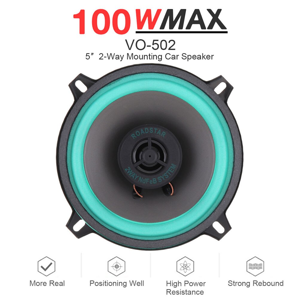 5 Inch 100W Car Speaker HiFi Coaxial Loudspeaker Auto MusicStereo Full Frequency Speaker Universal