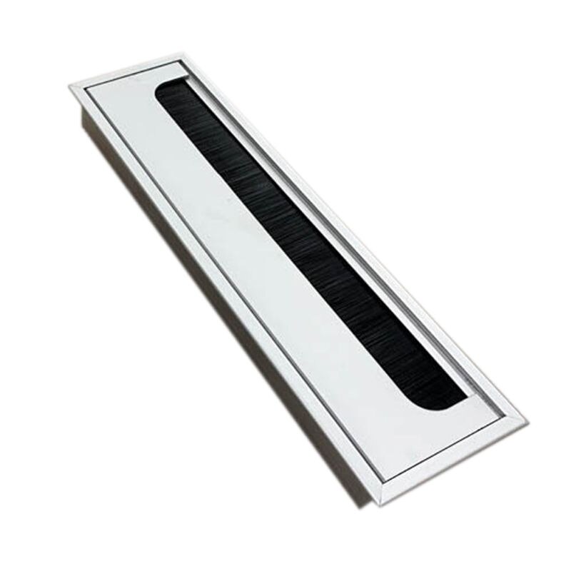 Aluminium Square Rectangle Desk Computer Wire Cable Outlet Insert Hole Cover: 280x80mm