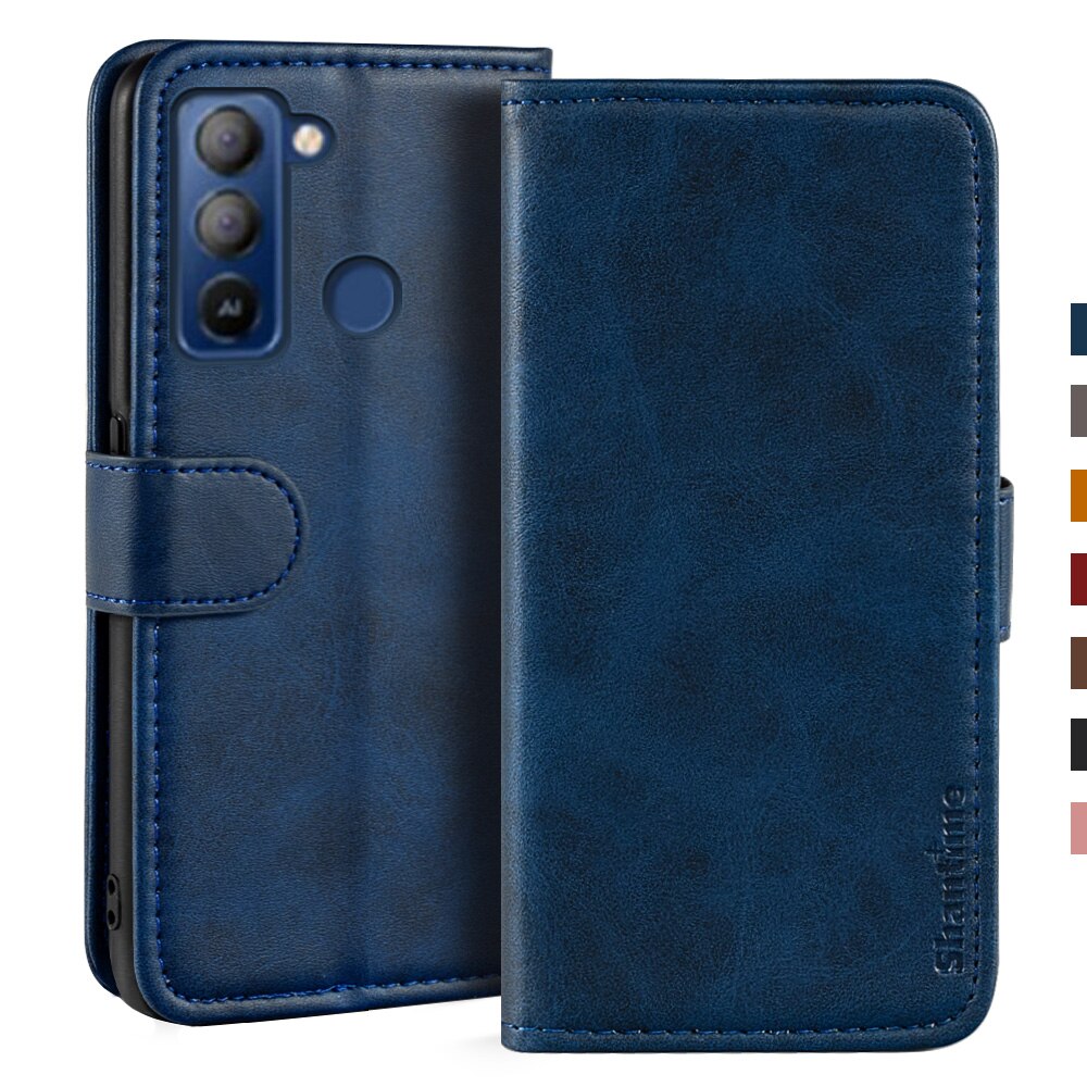 Coque en cuir pour Tecno Pop 5 LTE, étui portefeuille magnétique, Coque de téléphone avec support: For Tecno Pop 5 LTE / Blue