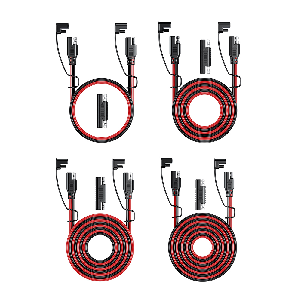 Batteriopladekabel sae til sae 12v-36v bilforlængerkabel 16 awg bilbatteri solkabler støvtæt stikledning stikkabel