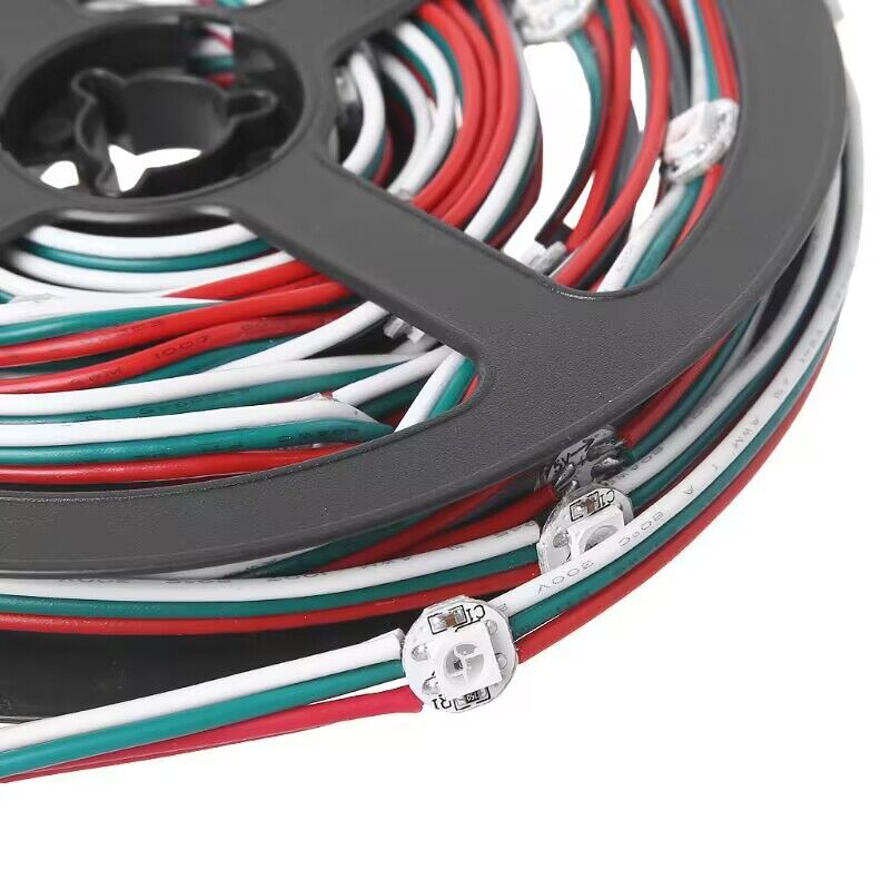 100 pixel/string WS2812B/SK6812 5V RGB adressierbare 10mm runde pixel licht; IP20;5cm/10cm/15cm/20cm abstand; klar/rgb/schwarz draht