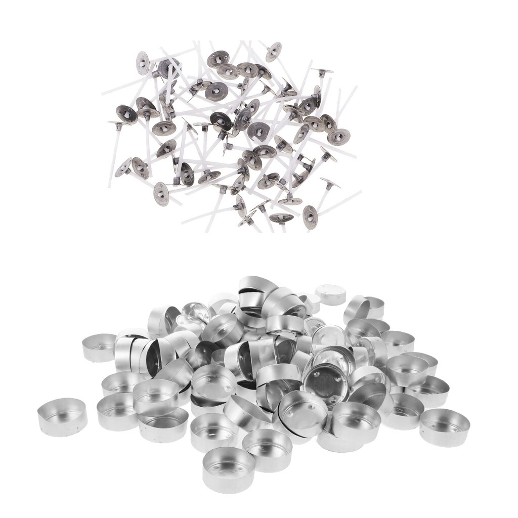 300x aluminium värmeljus tomma behållare behållare & ljus vekar ljus framställning