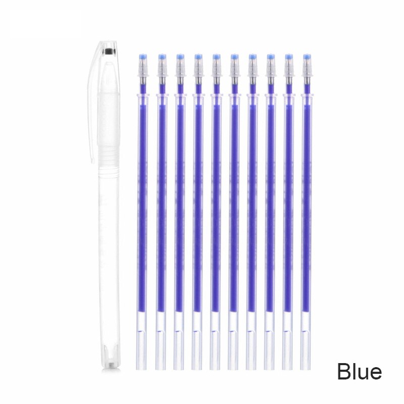 1Set Stof Markers Potlood Vervagen Out Voor Tekening Lijnen Verdwijnen Marker Pennen Warmte Uitwisbare Pen Diy Craft Naaien Accessoires: Blue