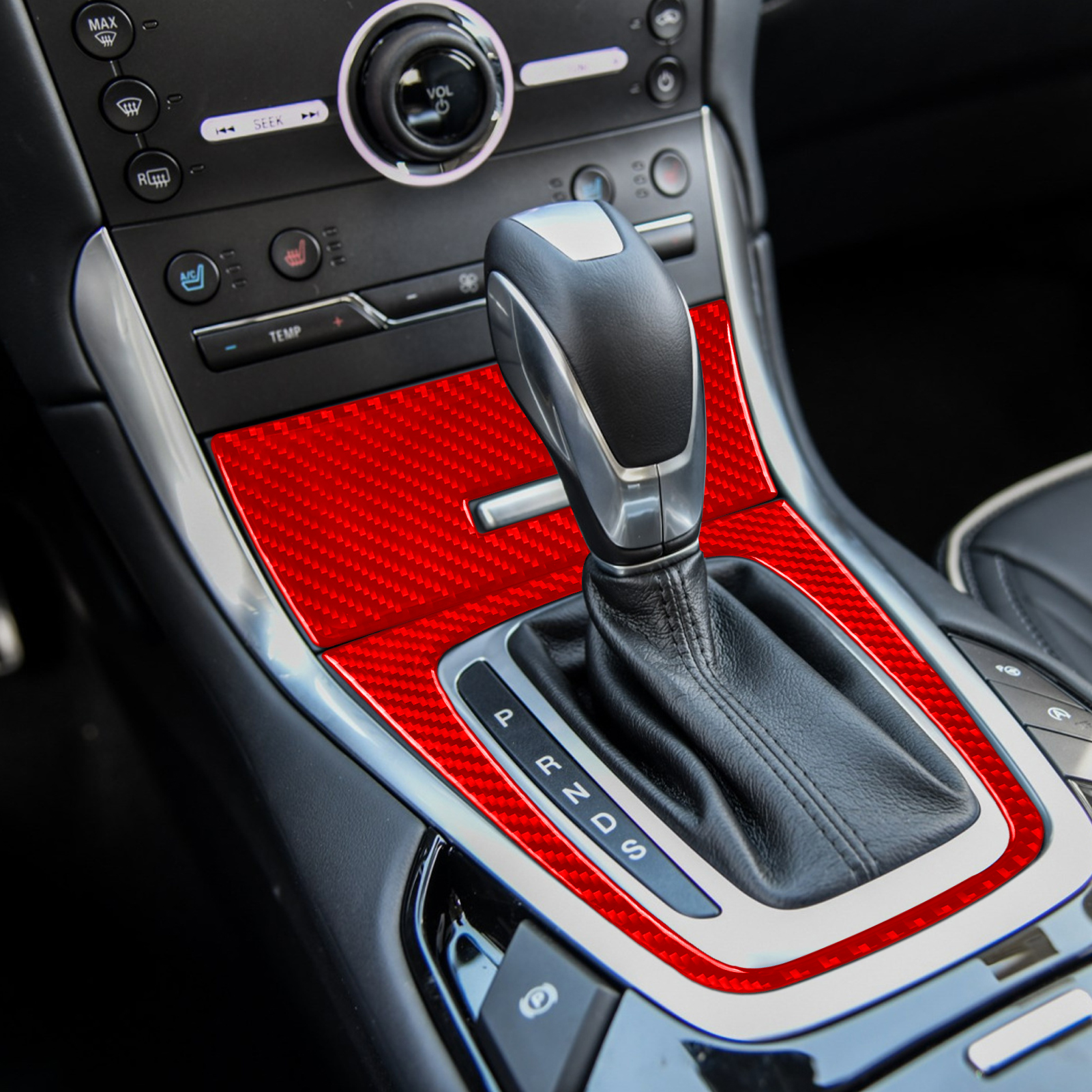 For Ford Edge Accessories Carbon Fiber Interior Gear Panel Cigarette Lighter Cover Trim Sticker