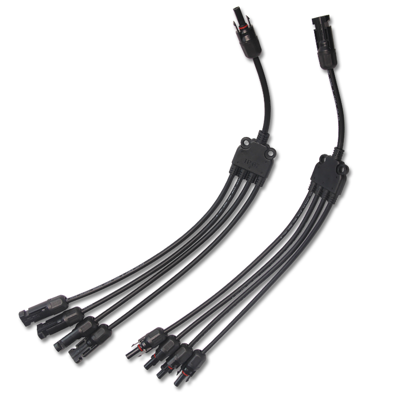 1 Paar x MC4 Connector Y type 4 in 1 mannelijke en vrouwelijke solar kabel