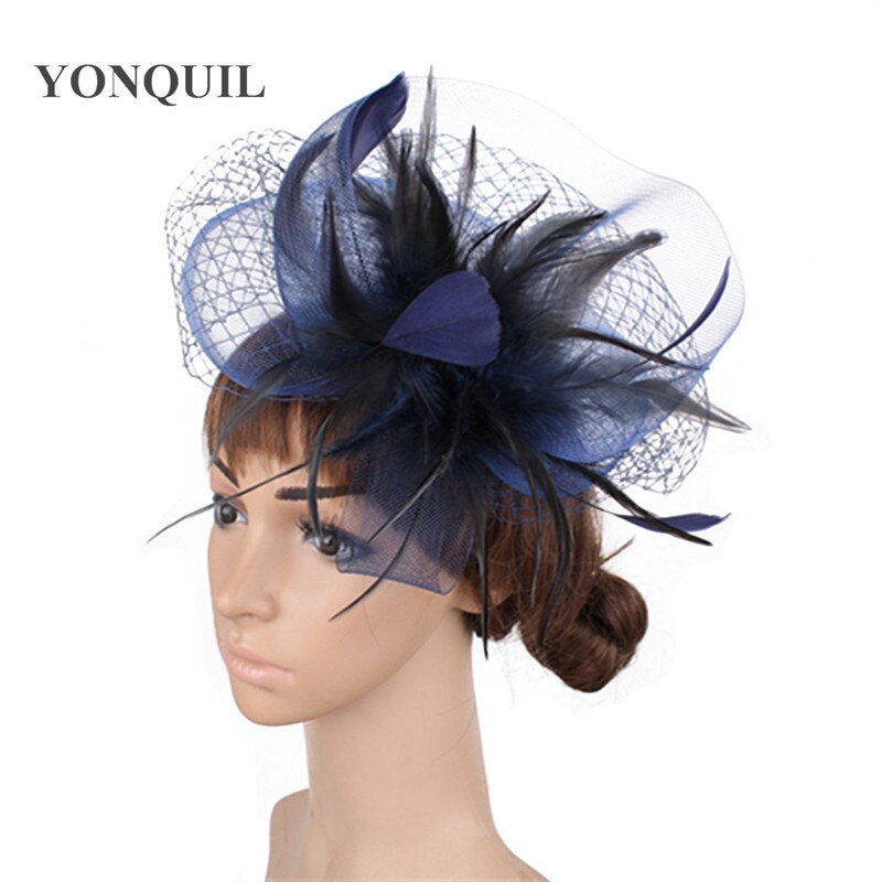 Șic, făcută manual pentru nuntă, tulle, pălărie de fascinator, accesorii din plasă, pălărie pentru mireasă, pentru femei, nailon, pentru femei, pentru petrecere, pentru cină, pălărie mireasa: Marina