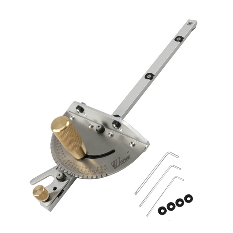 450mm Miter Gauge with track Stop Table Saw/Router Miter Gauge Sawing Assembly Ruler for Table Saw Router Woodworking Tools DIY