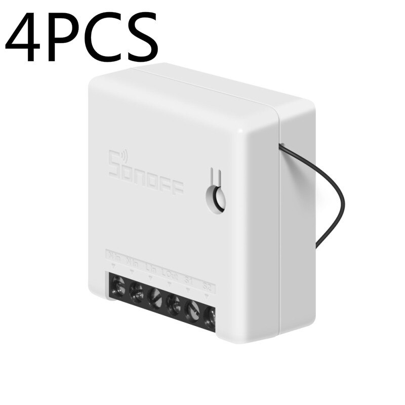 SONOFF MINI DIY Smart Switch Two Way WIFI/LAN/APP/Voice Remote Control Work With External Light Switch Google Home Alexa: 4 PCS
