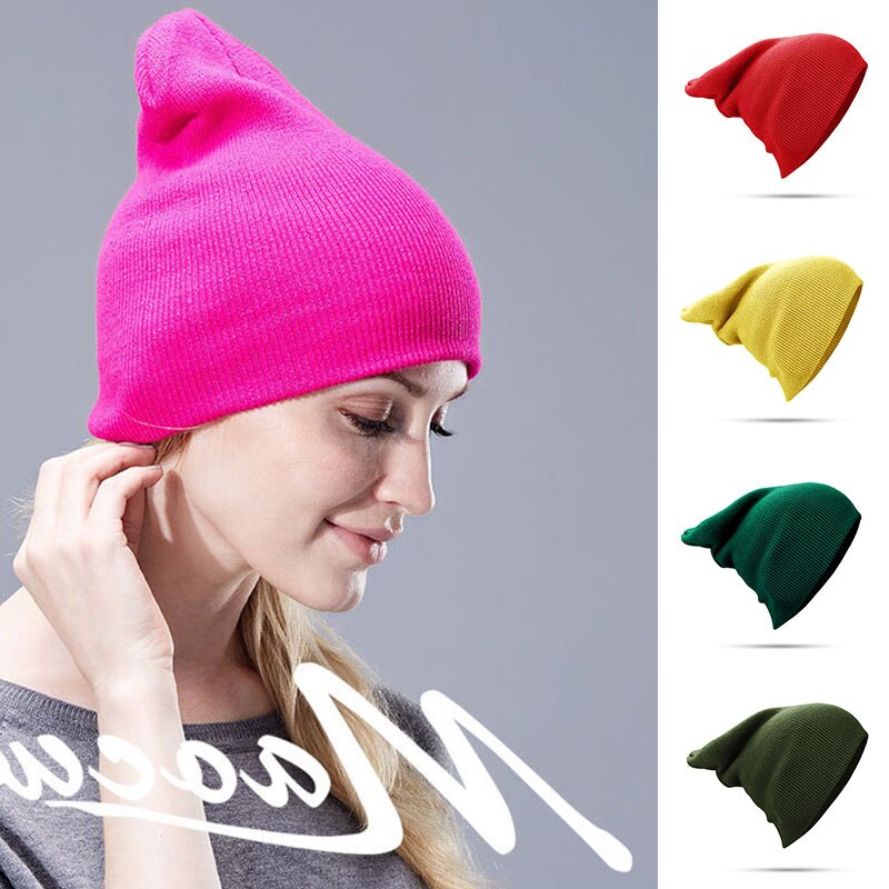 Gorro de esquí liso con puños para hombre y mujer, gorro de esquí Unisex, cálido, con Calavera, elástico suave, gorro de punto diario, FK88