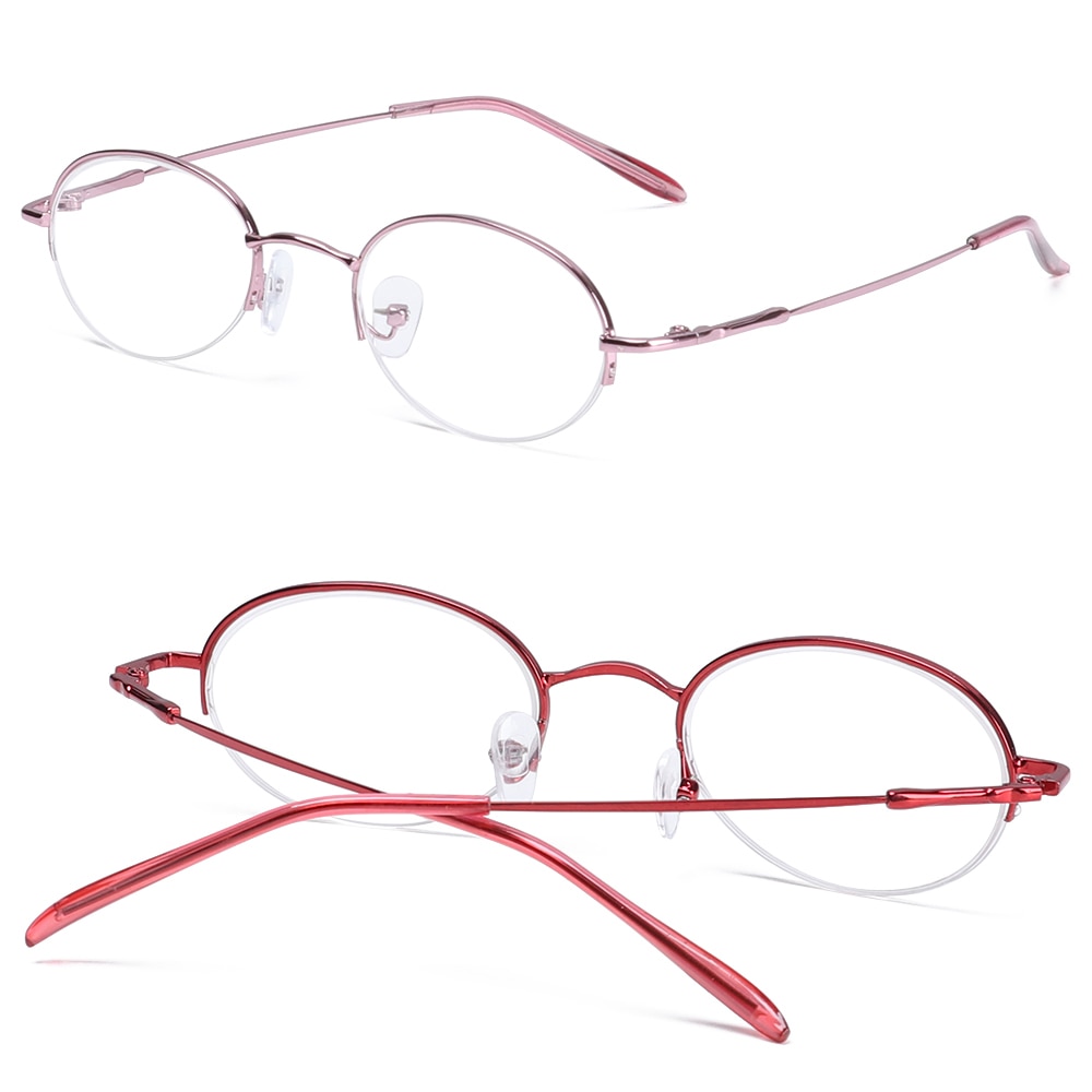 Dioptri  -1 -1.5 -2 -2.5 -3 -3.5 -4 -4.5 -5 -5.5 -6 færdige nærsynethedsbriller kvinder metal halvstel nærsynede briller
