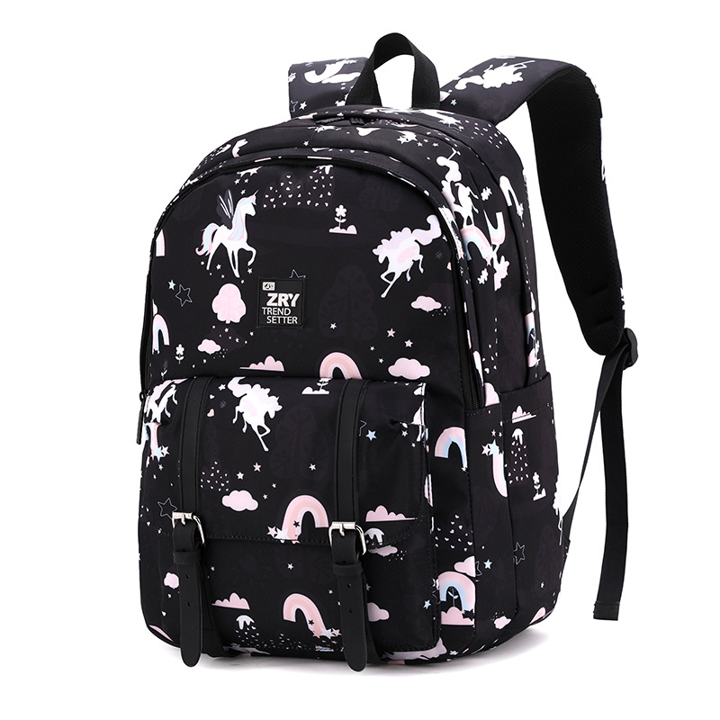 freundlicher Rucksack freundlicher Schule Taschen für Mädchen Orthopädische schule Rucksack schul Grundschule Rucksack freundlicher buch tasche mochilas: Schwarz