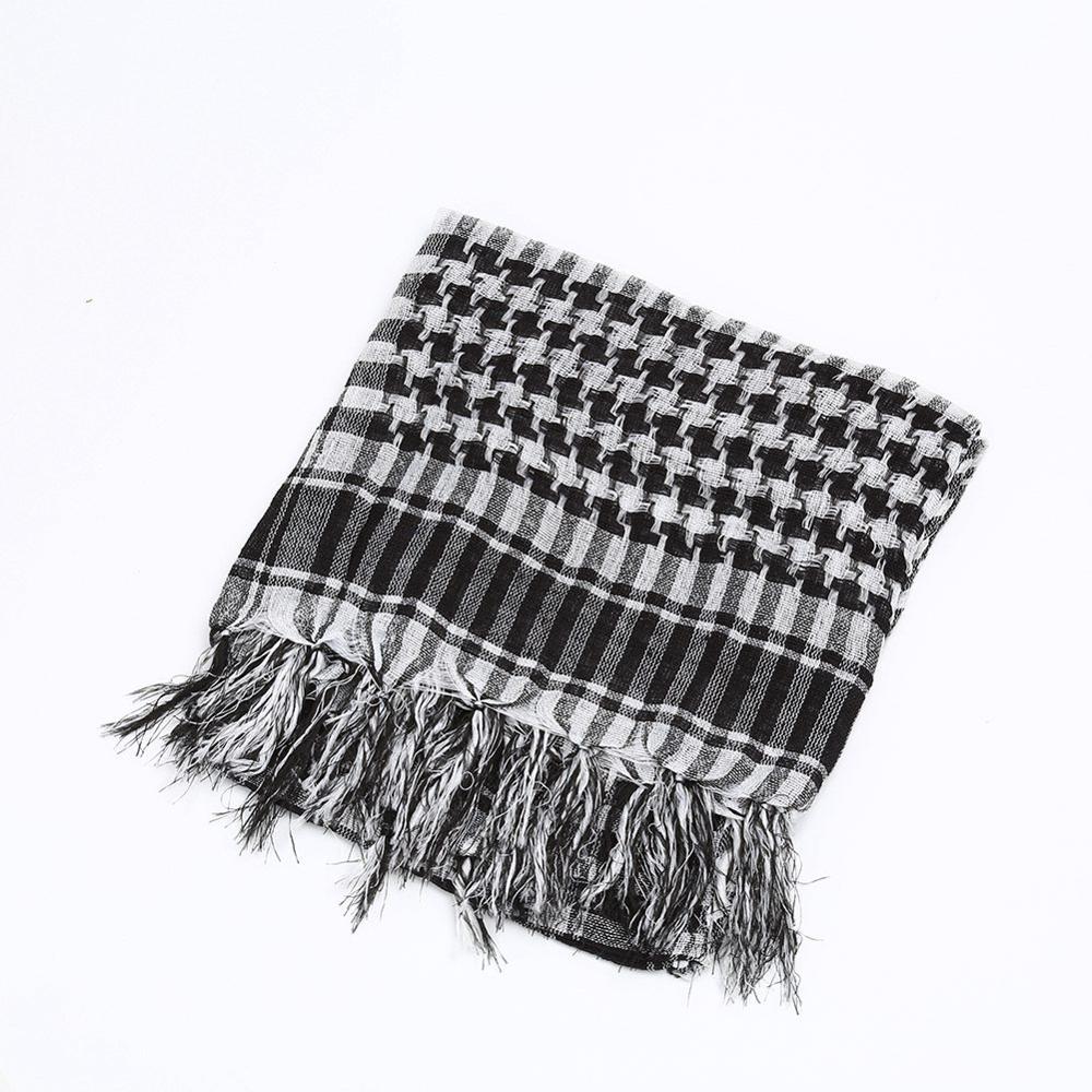 Vaellushuivit kääre naamio päähuivi kaula palestiina polyesteri huivit keffiyeh vaellushuivit kääri: Mustavalkoinen