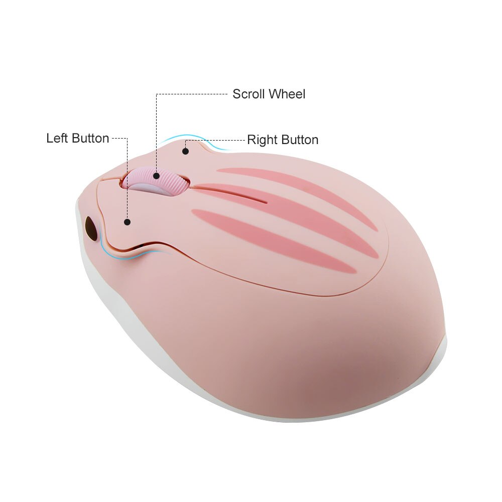 2.4GHz USB Wireless Mouse Cute Hamster Mause Combo 3D 1200 DPI Portable Mute Mice for PC Laptop Girls
