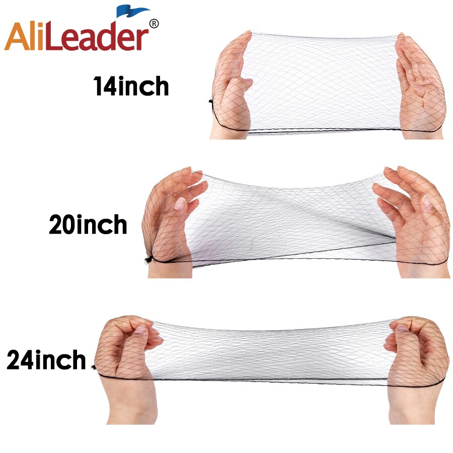 14/20/24Inch Durable Nylon Hair Net For Hair Bun Hair Hairstyle Tool Black Invisible Elastic Edge Mesh Hair Styling Hairnets