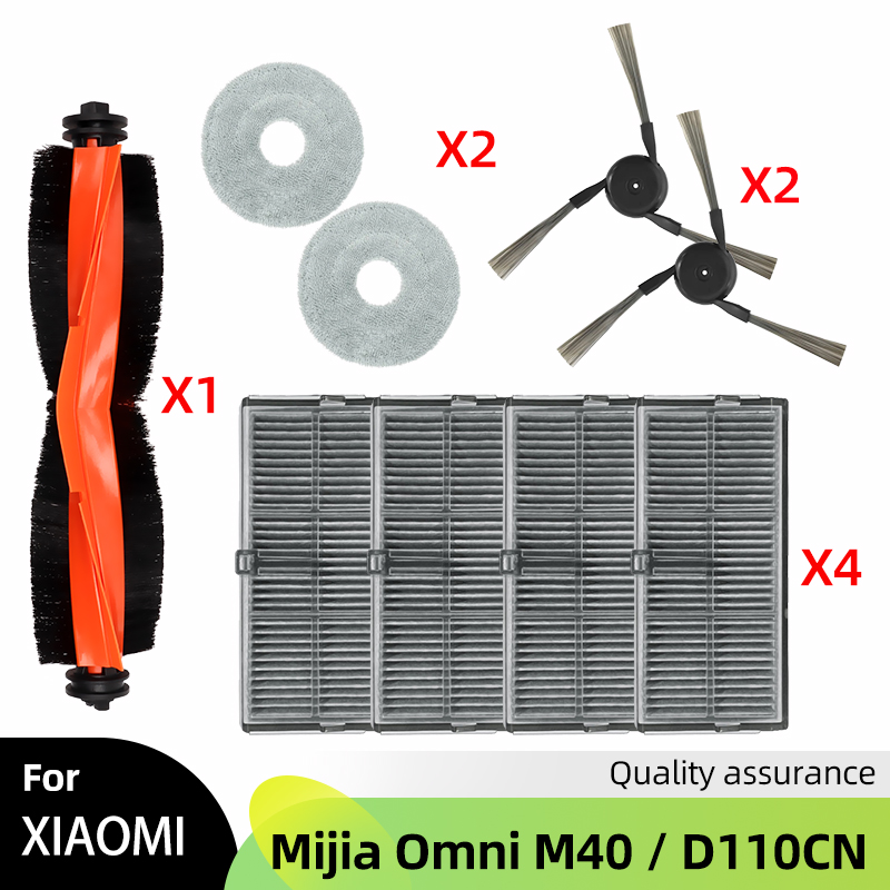 Ajuste para Xiaomi Mijia M40 / D110CN Robot aspirador de repuesto Cepillo Lateral principal filtro HEPA almohadillas de fregona bolsa de polvo accesorios de repuesto
