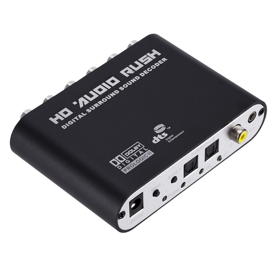 USB 5.1 Channel Stereo Audio Converter AUX 3.5mm to 6 RCA Audio Converter DAC Digital to Analog Optical SPDIF Coaxial DAC