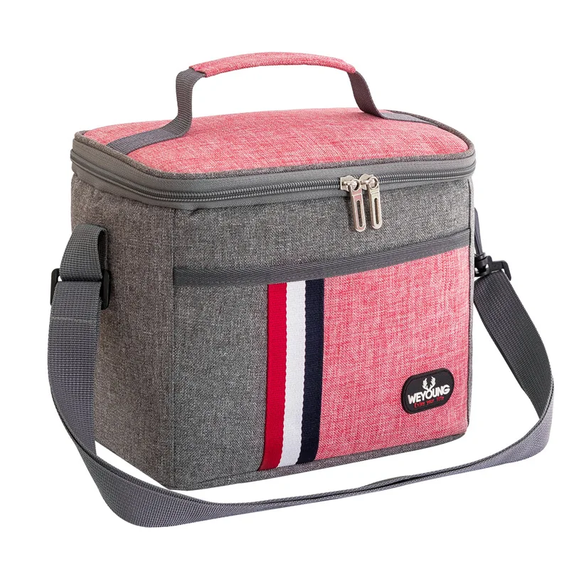 8L Insulated Lunch Bag Cooler Bag Thermal Bag Portable Lunch Box Ice Pack Tote Food Picnic Bags Lunch Bags for Work Storage Bag: Pink
