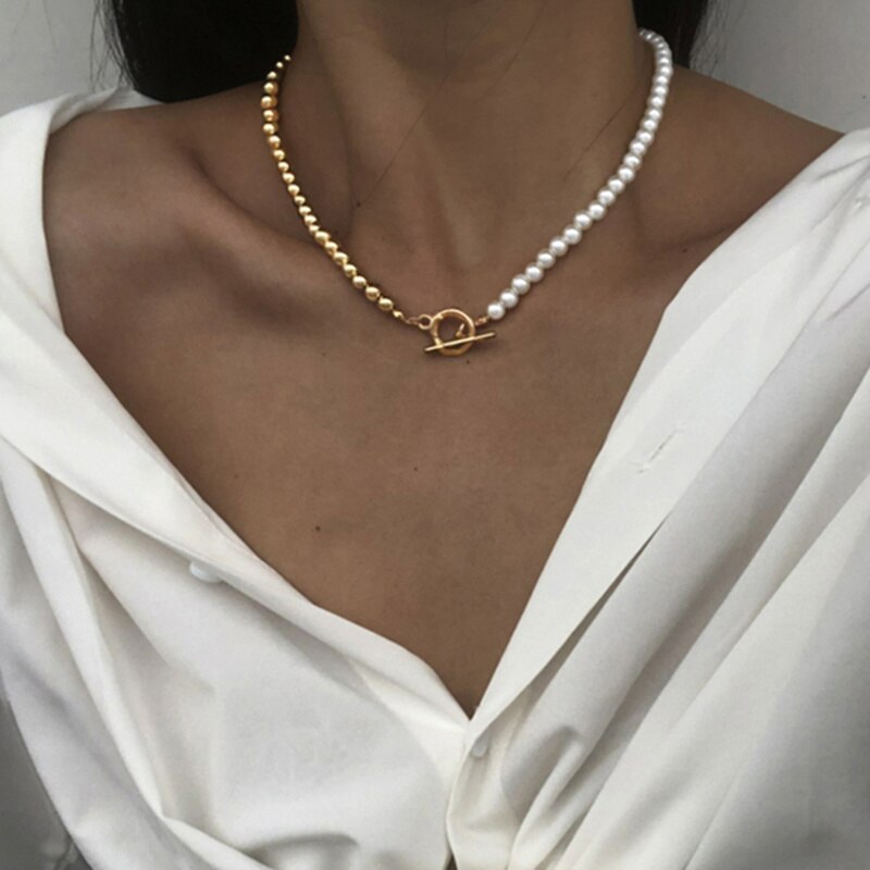 Tube Women Chain Necklace Classic Gold Color Chain Pendant Necklace For Women Jewelry: 5