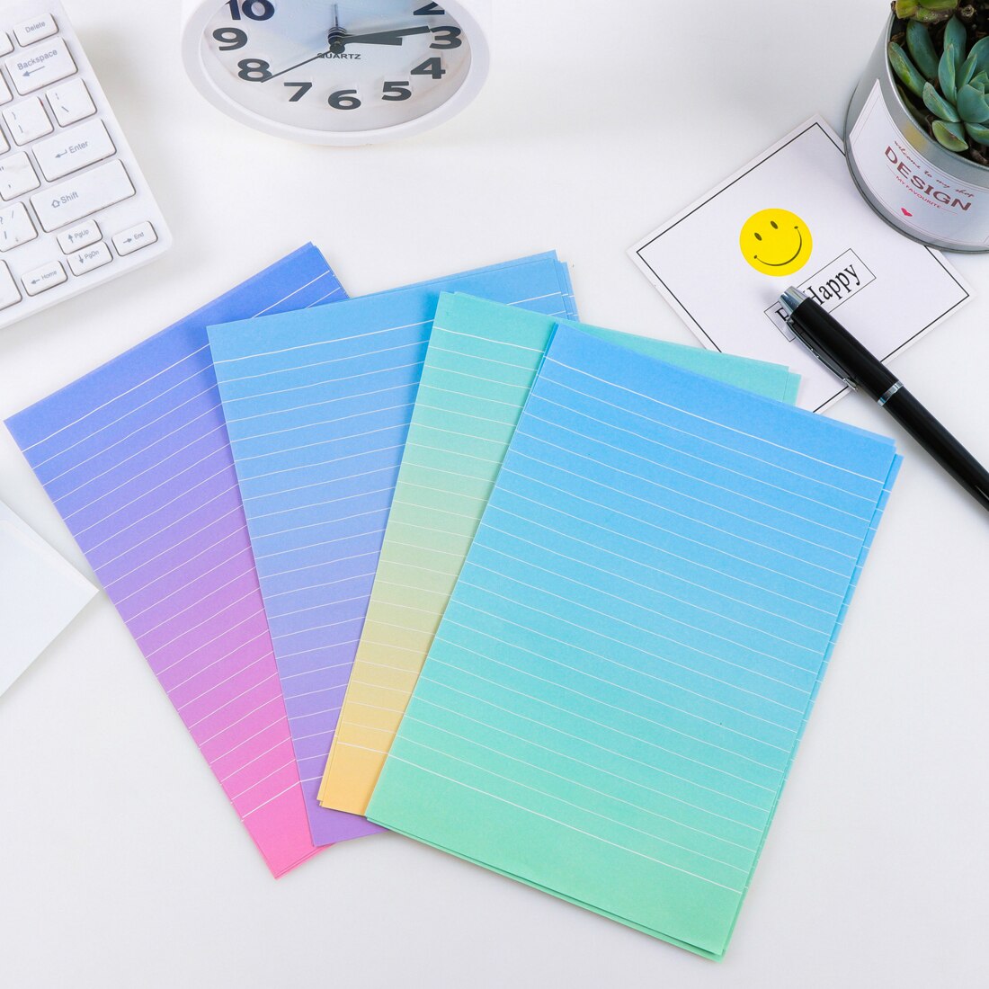 FangNymph Cute Gradient Envelopes Kawaii Writing Paper Letter Set For Kids School Supplies Student School Supplies