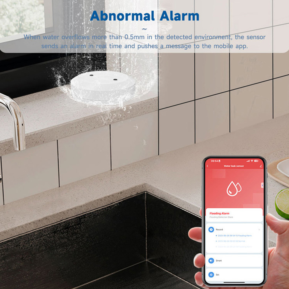 Czujnik wody ZigBee Detektor nieszczelności Tuya Alarm wycieku wody powodziowej Inteligentna kontrola życia Potrzebujesz bramy Zigbee