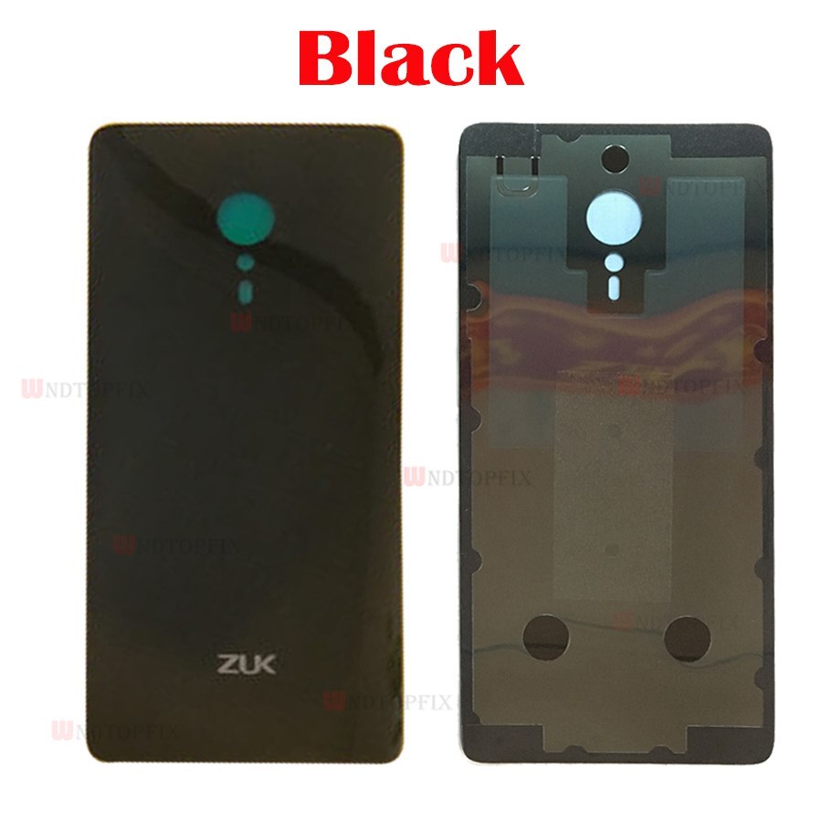 Back Cover Glass for Lenovo ZUK Z2 Pro - Middle Frame Replacement Housing: Black back Cover