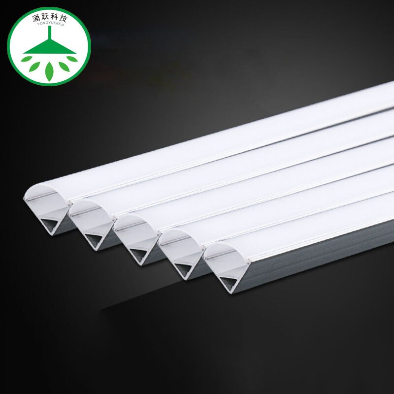 2 stk/parti 0.5m lang aluminiumskanal ledet-lampe med hard lampelist aluminiumslegering lampe rillelist lampeskap bordlampeskall