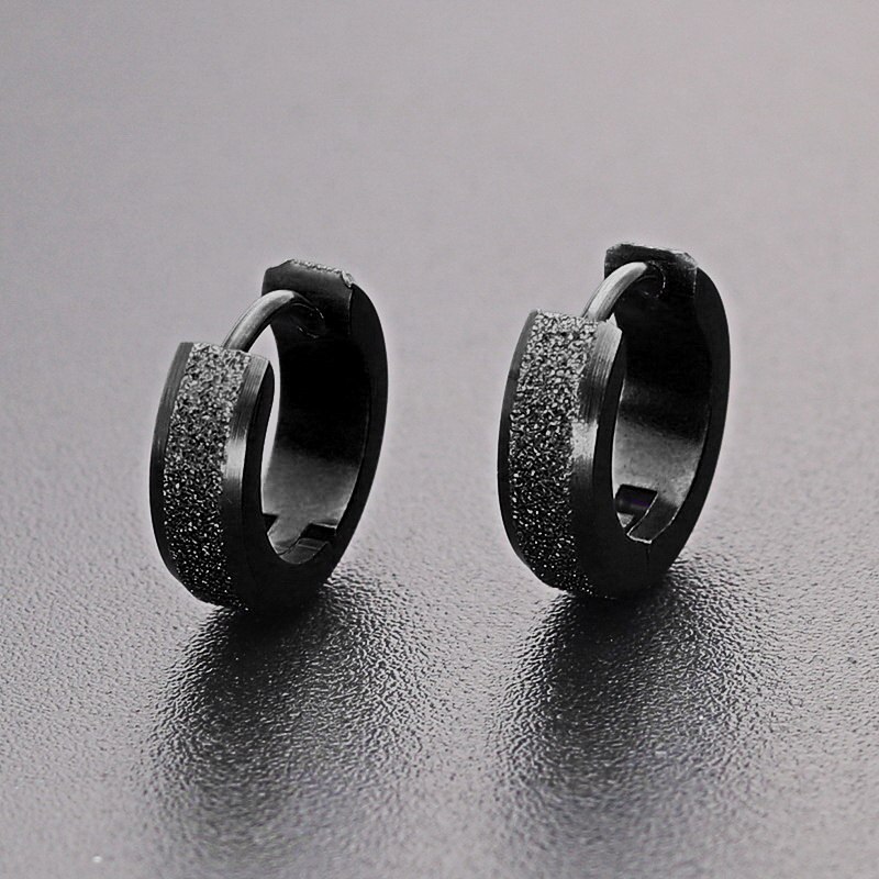 2022 Trendy Black Metal Oorringen Voor Mannen Punk Gothic Jongen Cirkel Piercing Sieraden Straat Rock Hip Hop Rapper Accessoires: 12