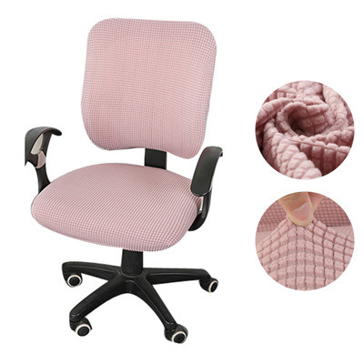2 pièces/ensemble haute élastique Plaid velours chaise de bureau couvre épaissir ordinateur Spandex fendu housse de siège fauteuil couverture Textile de maison: Rose