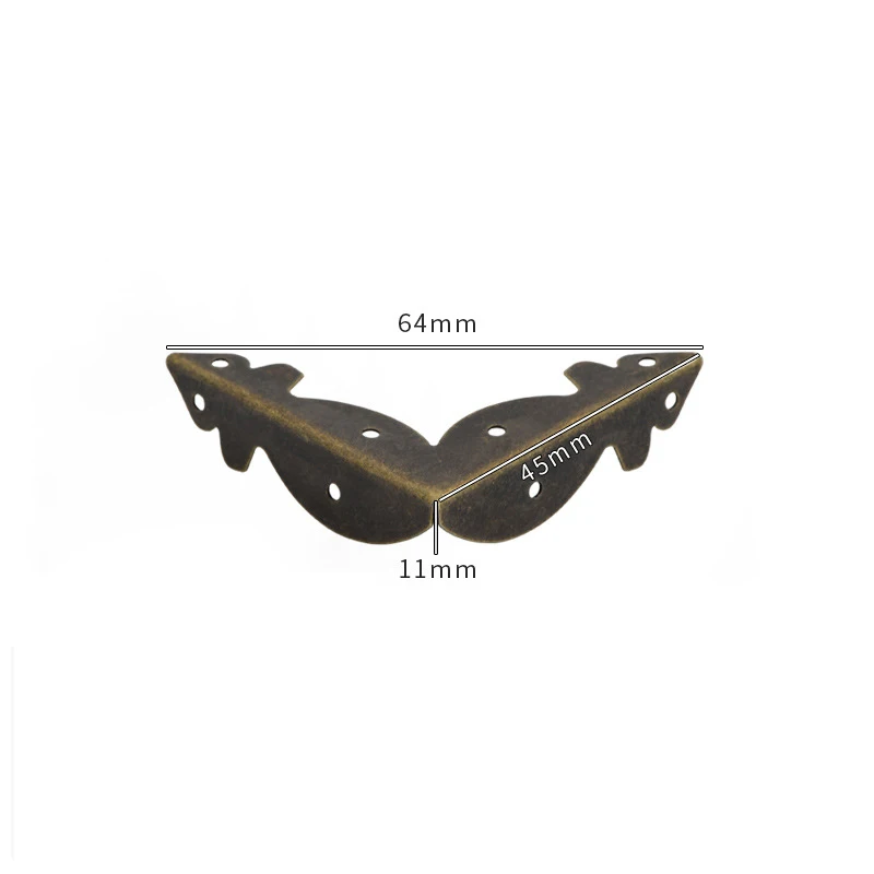 Boîte à bijoux en laiton antique, protecteur d'angle en bois, protection pour la maison, coins décoratifs, couvercle de protection d'angle, , 4 pièces: Noir / or