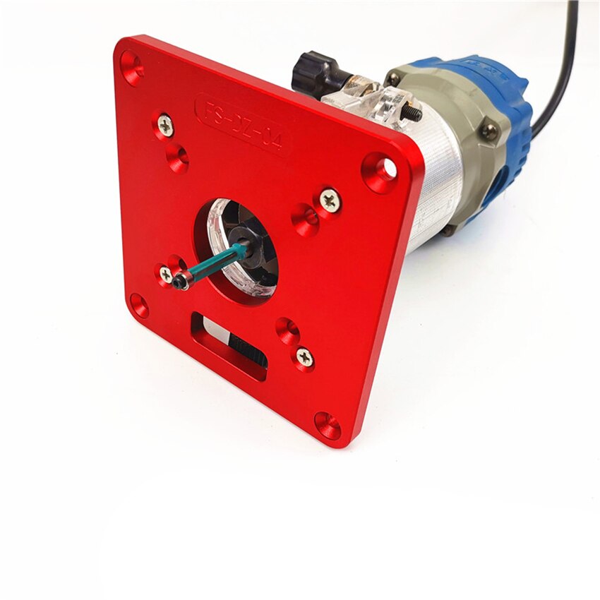 Universal Router Table Insert Plate Aluminium Alloy Red Router Plate for DIY Woodworking Engraving Machine 120x120mm