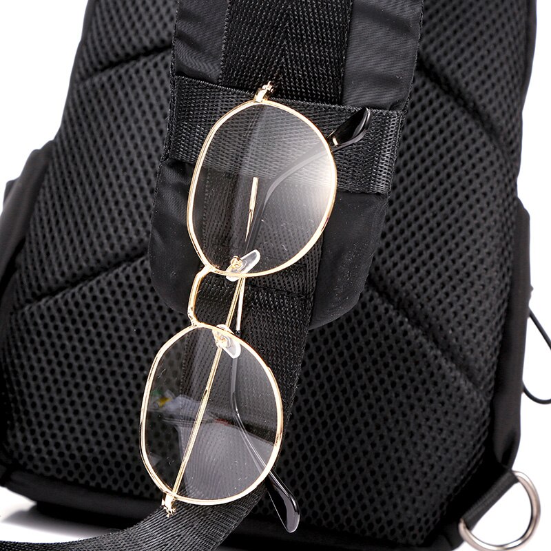 Simple Men Canvas Chest Bag Messenger Bag Crossbody Bag Black Casual Simple Single Anti Theft Shoulder Bag