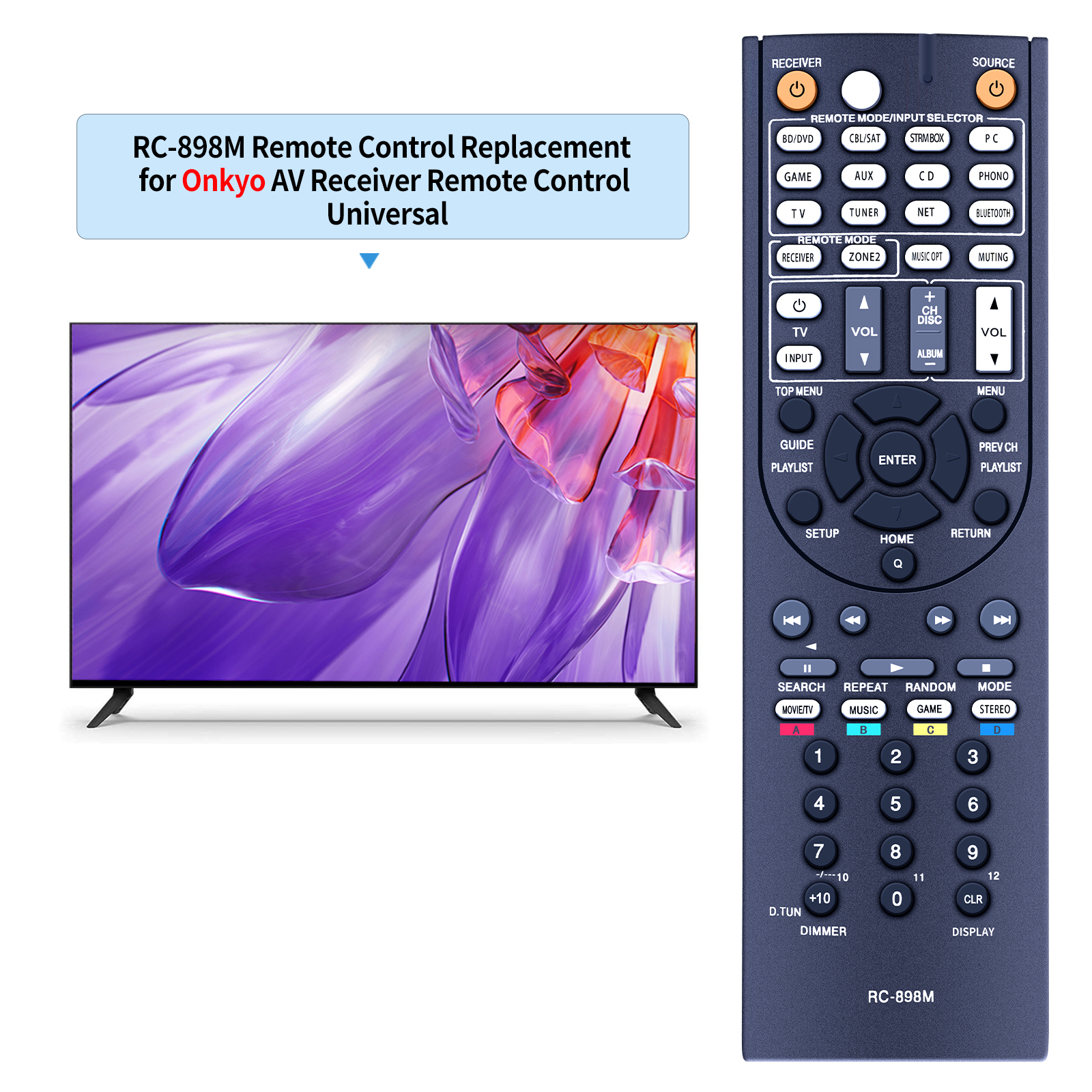 RC-898M RC898M Control remoto para receptor AV Onkyo RC-897M TX-NR5008 TX-NR709 TX-NR646 TX-NR747 TX-NR545 TX-NR54