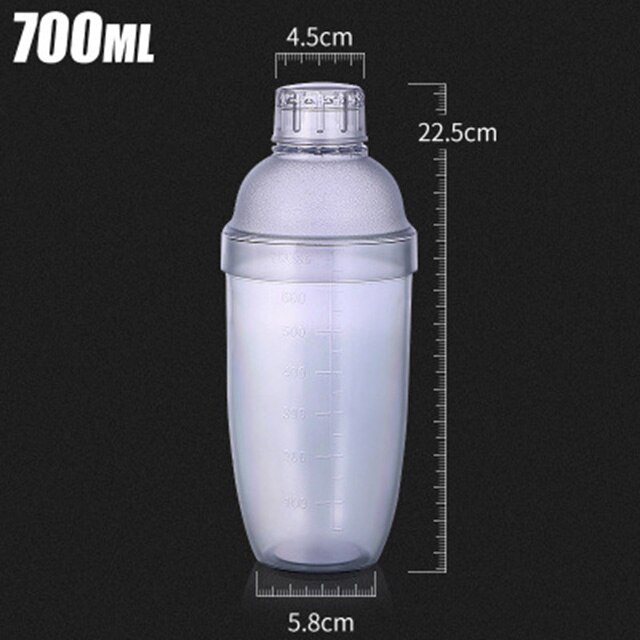 Cocktail shaker cocktail mixer graderad shaker te med mjölk fruktjuice harts shake cup säkra och hållbara barverktyg: 700cc