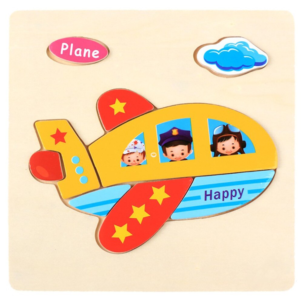 1Pcs Wooden Puzzle Three-Dimensional Colorful Wooden Puzzle Educational Toys Developmental Baby Toy Child Early Training Game ye: F