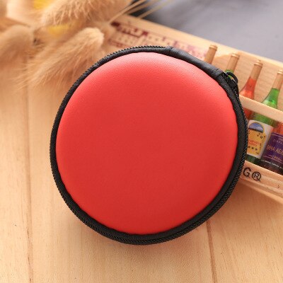 Portable Travel Phone Charger Accessories Bags for Phone Data Organizer Electronic SD Card USB Cable Earphone Bag Case: Circular Red