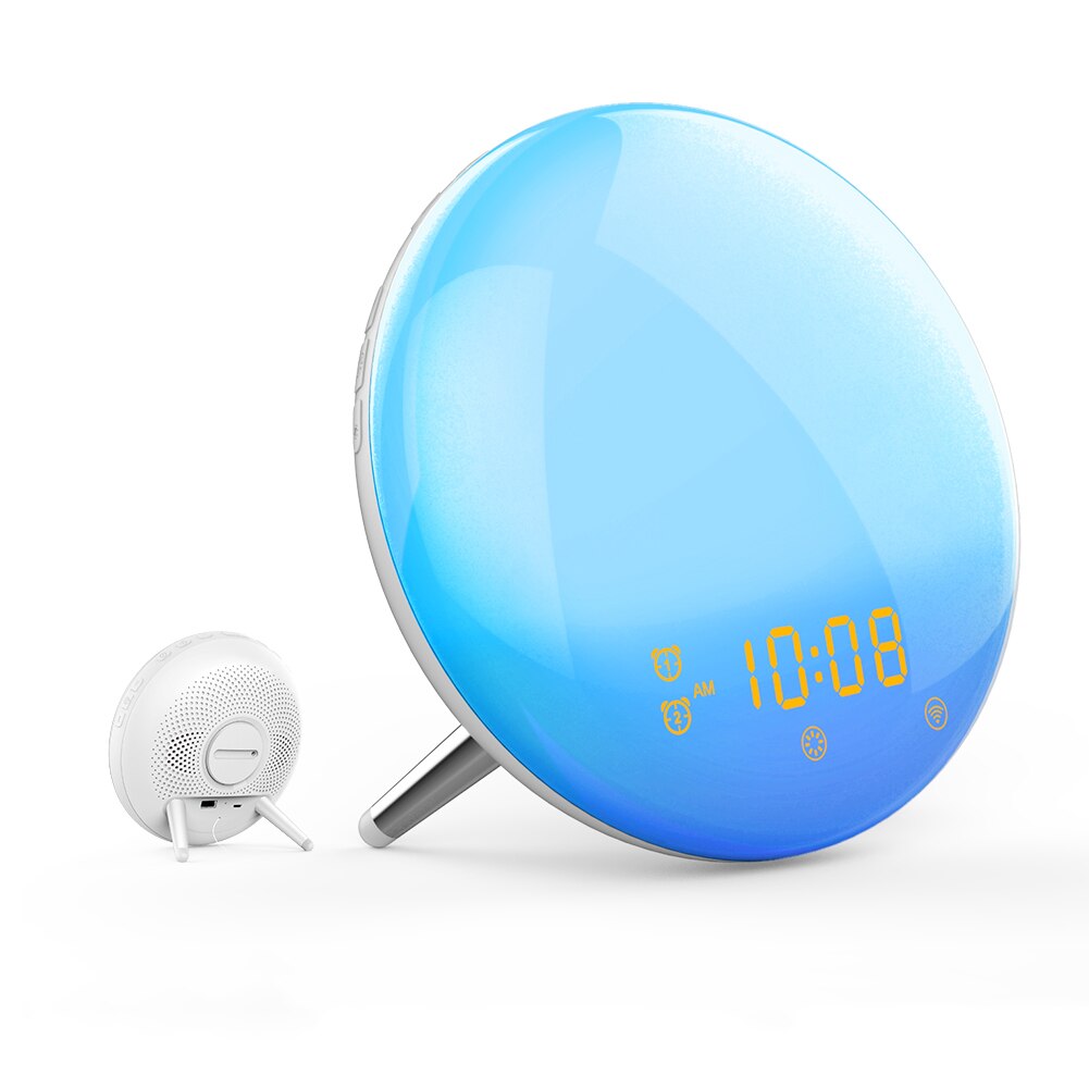 WiFi Smart Wake Up Light Workday Alarm Clock with 7 Colors Sunrise/Sunset Simulation 4 Alarms Compatible with Alexa Google Home: Default Title