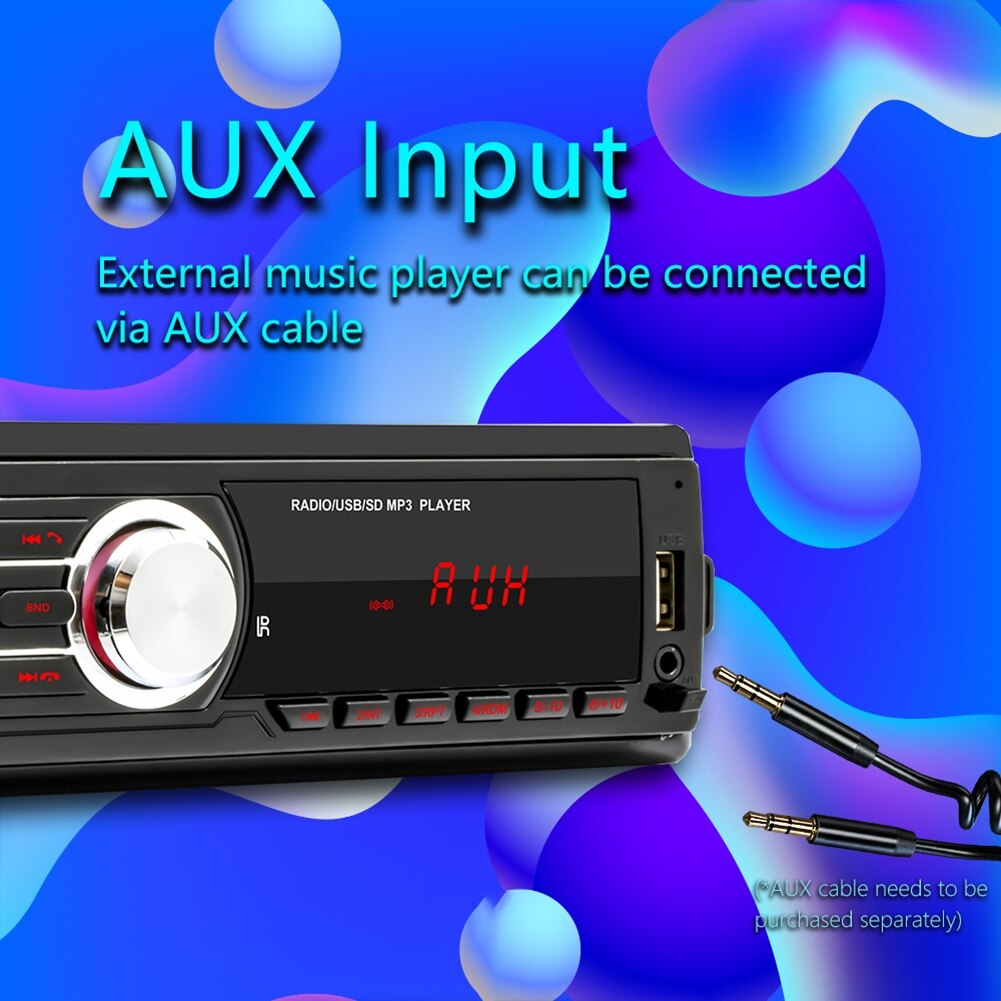 12V 1784E Detachable Car Radio Digital Bluetooth Stereo FM AUX Input MP3 Player Electronic Components Car MP3 Player