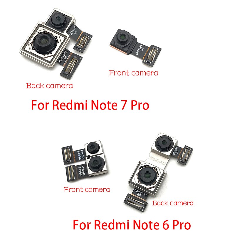 Terug Rear Camera Module Flex Kabel + Front-Facing Camera Vervanging Voor Xiaomi Redmi Note 6 7 Pro
