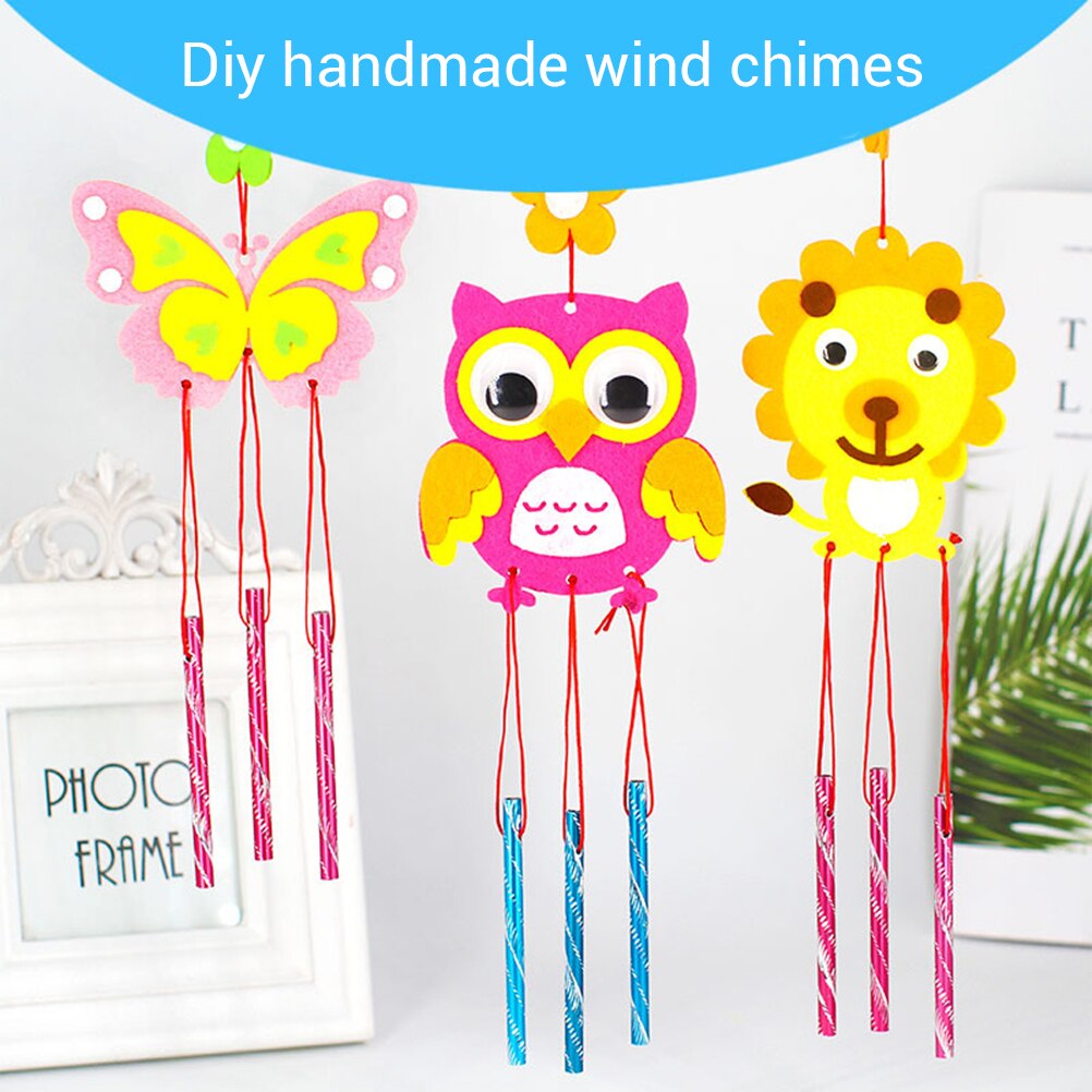 8 pcs Kids DIY Wind Chimes DIY Feel Craft Foam Craft for Children Craft Sets for Garden Home Party Accessories #30