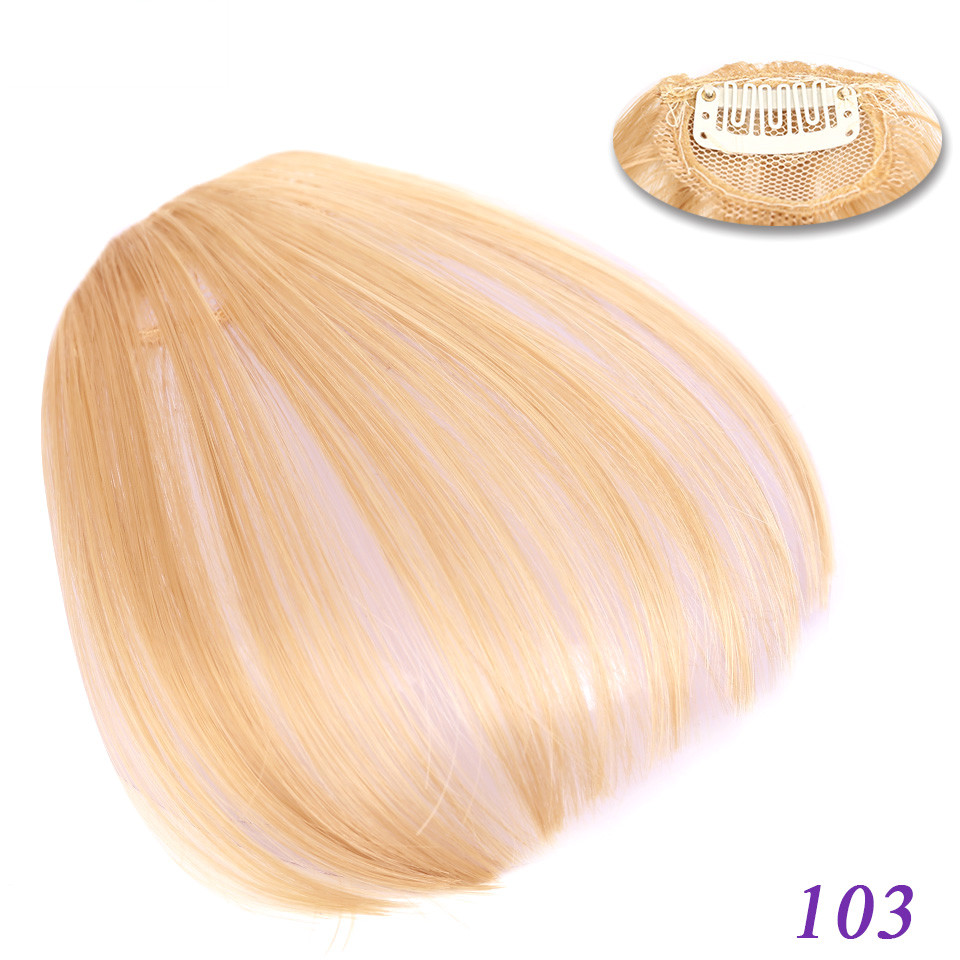 Flequillo romo sintético liso Natural LM, fibra de alta temperatura, marrón, flequillo completo con Clip para mujer con flecos de pelo de 6 pulgadas: T1B / color vino