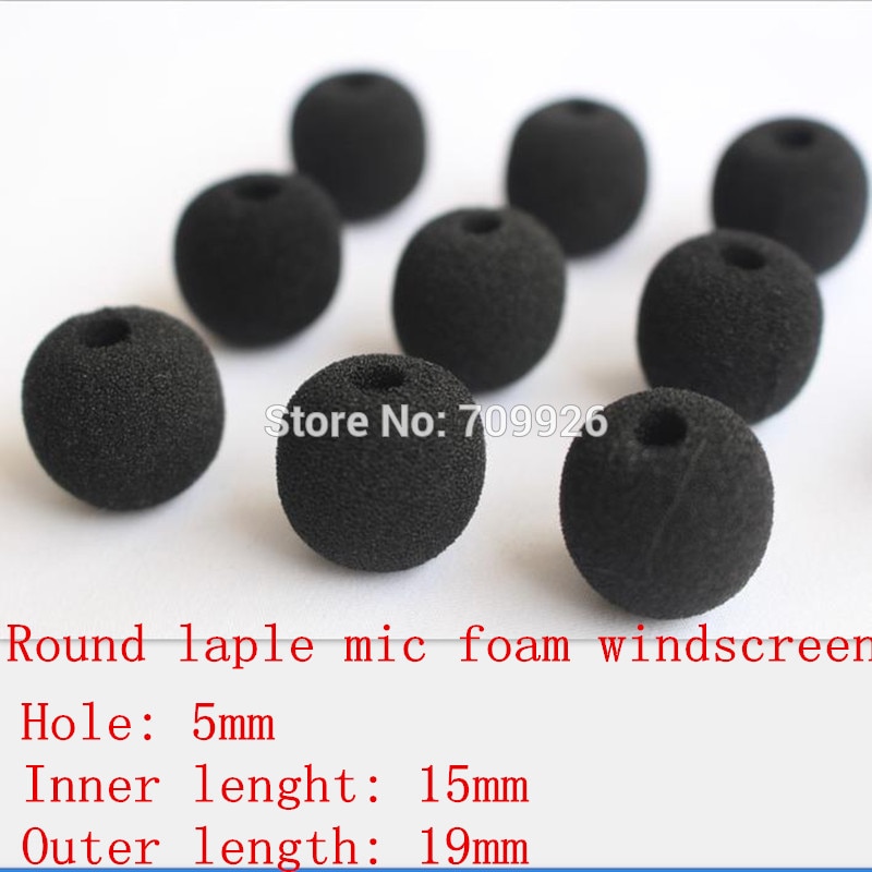 10 Stuks Lavalier Mic Foam Covers Windschermen Bal Vorm Voor Revers Microfoons 5Mm Opening & 15Mm Binnenlengte