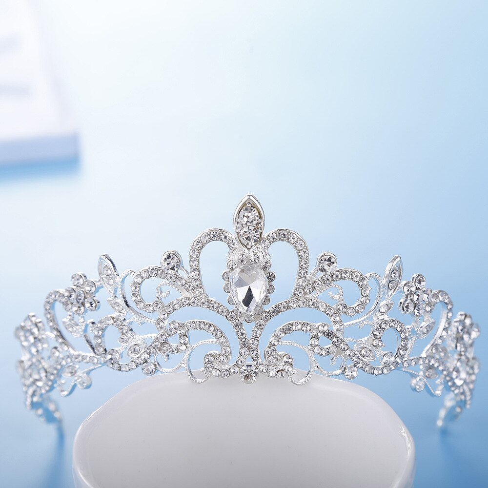 Farlena prata chapeado requintado videiras coroa colar brinco conjunto para a noiva moda cristal strass conjuntos de jóias de casamento: crown