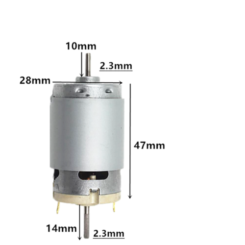 Small RS-390 Carbon Bursh Motor DC 6V 9V 12V 25000RPM High Speed Large Torque Dual 2.3mm Shaft Permanent Magnet DC Motor