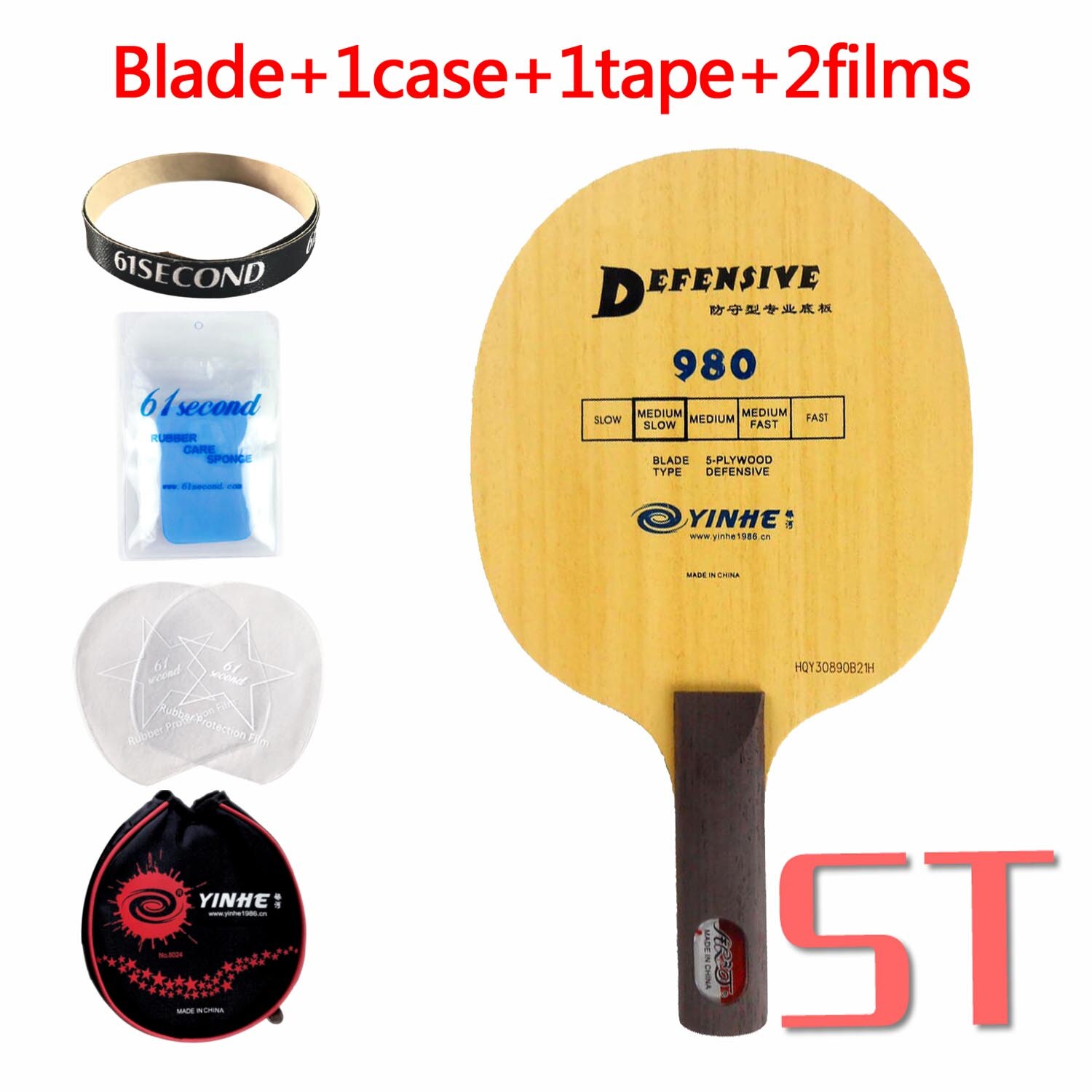 Yinhe 980 Tenis de Mesa defensivo (Ping Pong) Blade: ST with YBM case