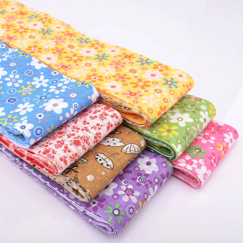 Telas de algodón fino de baja densidad, tela de retazos de tiras, Material de costura y acolchado para bricolaje, accesorios hechos a mano, 6x10 0cm/tobillo