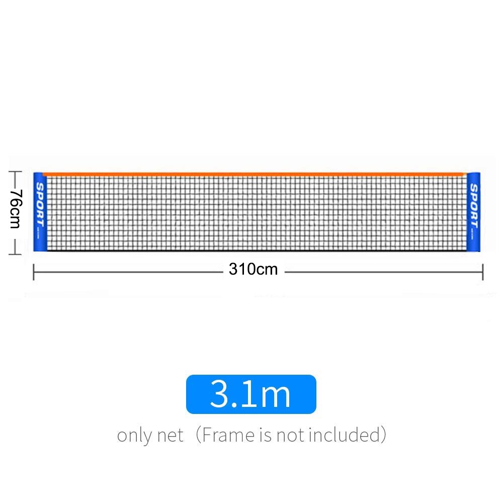 6.1 M*0.76 M Standard Tennis Training Net Badminton Net Outdoor Tennis Net Mesh Volleyball Net Exercise: 3.1M