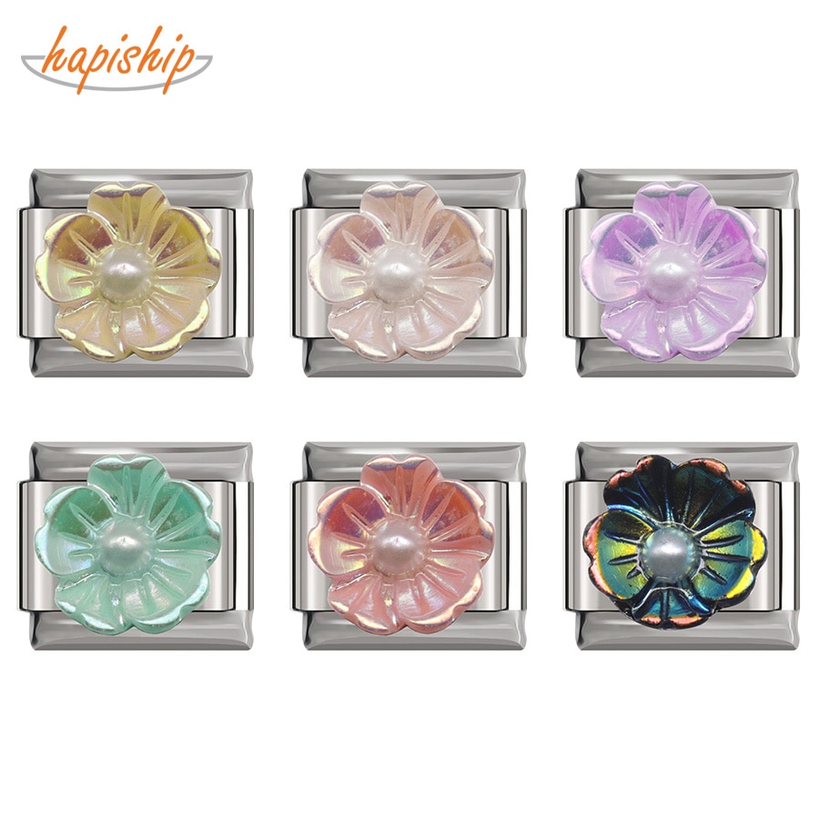 Happish – Bracelet marguerite Original 6 couleurs, haut de gamme, 9mm, bijoux en acier inoxydable, bricolage, , DJ295