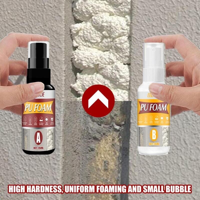 2pcs Polyurethane Blowing Agent PU Foaming Agent Waterproof Home Bathroom Window Door Repair Tools Polyurethane Blowing Agent